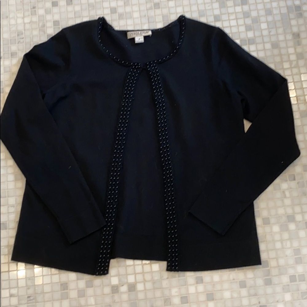 Pendleton Petite Black Beaded Sweater